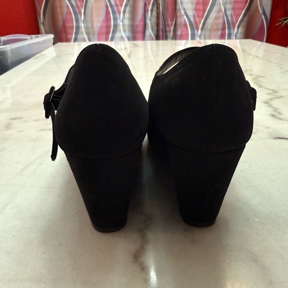 Y-Not? Black Mary Jane Wedge Shoes - Picture 5 of 10